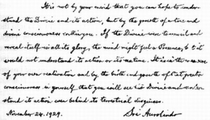 Darshan Message of 24 November 1929