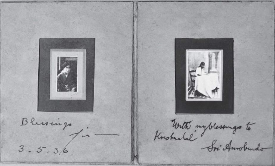 Blessings in Sri Aurobindo's own handwriting